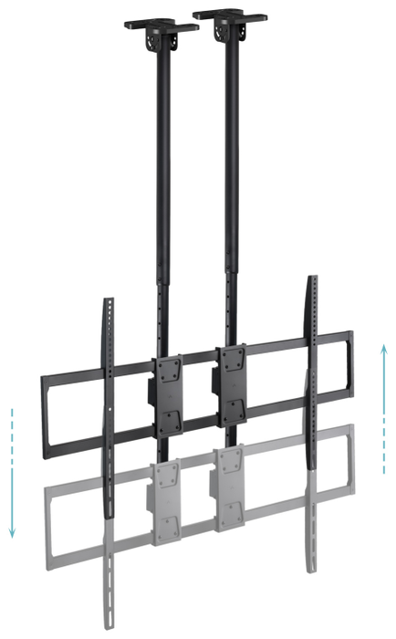 Tooq Soporte de Techo Extensible Doble Mástil para Pantallas 60-120 pulgadas, Negro Tooq Soporte de Techo Extensible Doble Mástil para Pantallas 60-120 pulgadas, Negro