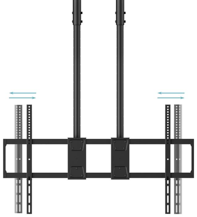 Tooq Soporte de Techo Extensible Doble Mástil para Pantallas 60-120 pulgadas, Negro Tooq Soporte de Techo Extensible Doble Mástil para Pantallas 60-120 pulgadas, Negro
