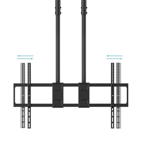 Tooq Soporte de Techo Extensible Doble Mástil para Pantallas 60-120 pulgadas, Negro Tooq Soporte de Techo Extensible Doble Mástil para Pantallas 60-120 pulgadas, Negro