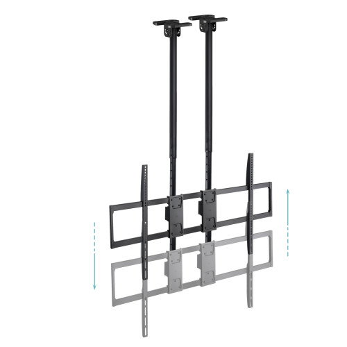 Tooq Soporte de Techo Extensible Doble Mástil para Pantallas 60-120 pulgadas, Negro Tooq Soporte de Techo Extensible Doble Mástil para Pantallas 60-120 pulgadas, Negro