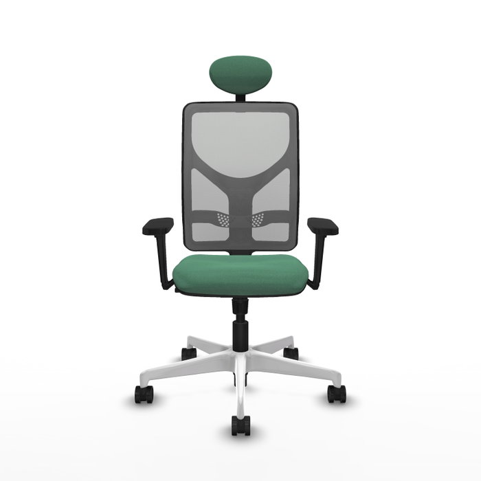 PIQUERAS Y CRESPO Silla de oficina Motilla con Mecanismo Sincro, Verde esmeralda y Gris