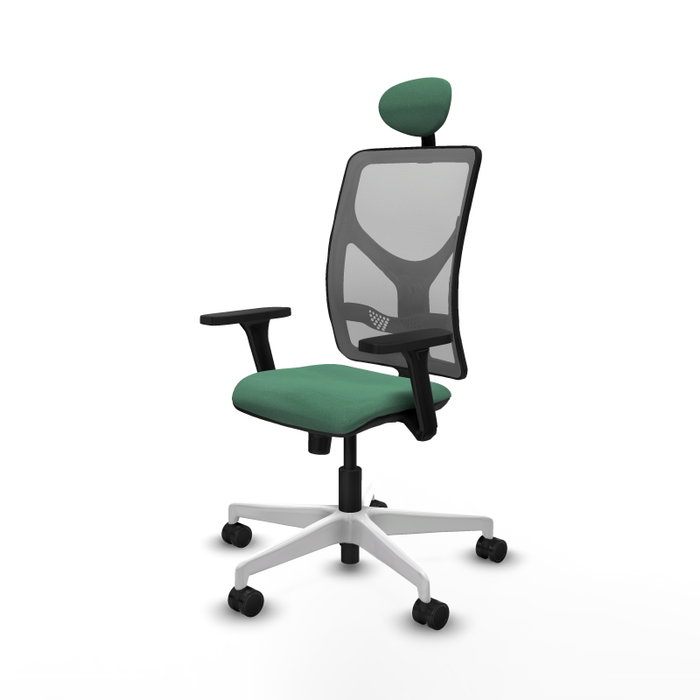 PIQUERAS Y CRESPO Silla de oficina Motilla con Mecanismo Sincro, Verde esmeralda y Gris