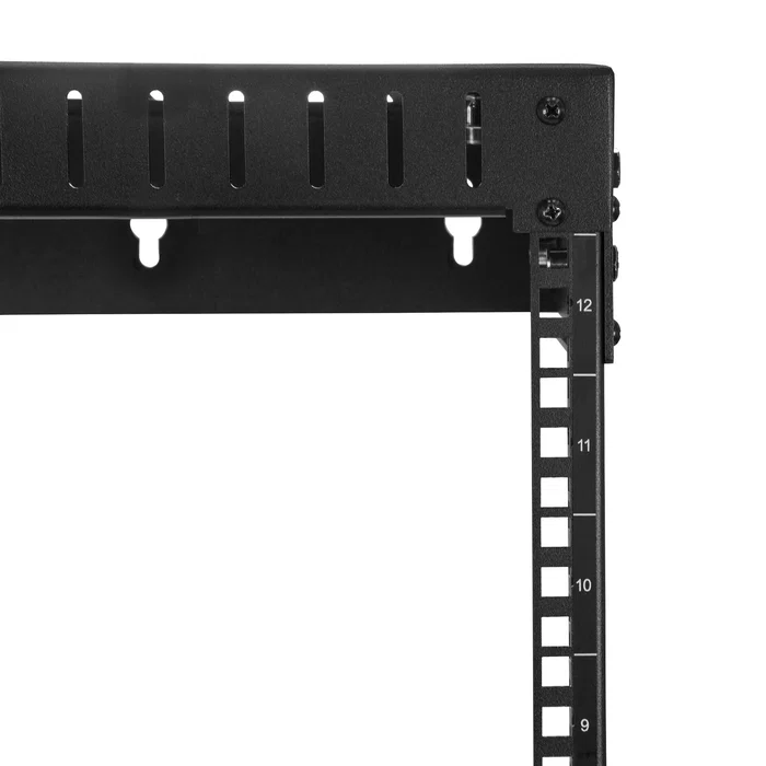 StarTech.com RK12WALLOA Armario Rack de Montaje en Pared 12U, Marco Abierto, Profundidad Ajustable 12-20", Capacidad 90 kg, Acero, Negro