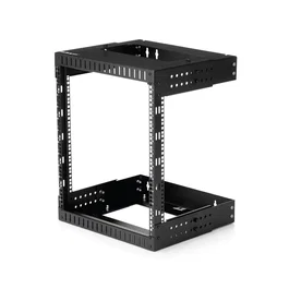 StarTech.com Rack de Servidores Abierto de Pared 12U 19 Pulgadas 2 Columnas Profundidad Ajustable para Equipo de Redes AV Servicio Pesado 90 kg Negro
