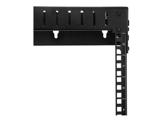 StarTech.com Rack de Pared Abierto 12U RK12WALLOA para Montaje en Pared, Profundidad Ajustable 12-20 Pulgadas, Carga 90 kg, 19", Acero Negro