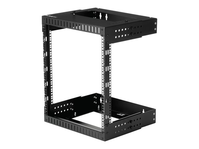 StarTech.com Rack de Pared Abierto 12U RK12WALLOA para Montaje en Pared, Profundidad Ajustable 12-20 Pulgadas, Carga 90 kg, 19", Acero Negro