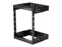 StarTech.com Rack de Pared Abierto 12U RK12WALLOA para Montaje en Pared, Profundidad Ajustable 12-20 Pulgadas, Carga 90 kg, 19", Acero Negro