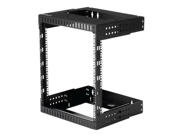 StarTech.com Rack de Pared Abierto 12U RK12WALLOA para Montaje en Pared, Profundidad Ajustable 12-20 Pulgadas, Carga 90 kg, 19", Acero Negro