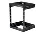 StarTech.com Rack de Pared Abierto 12U RK12WALLOA para Montaje en Pared, Profundidad Ajustable 12-20 Pulgadas, Carga 90 kg, 19", Acero Negro