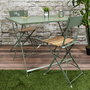 Home Deco Factory Silla Plegable Verde con Frase 'Bella Vita' para Exterior