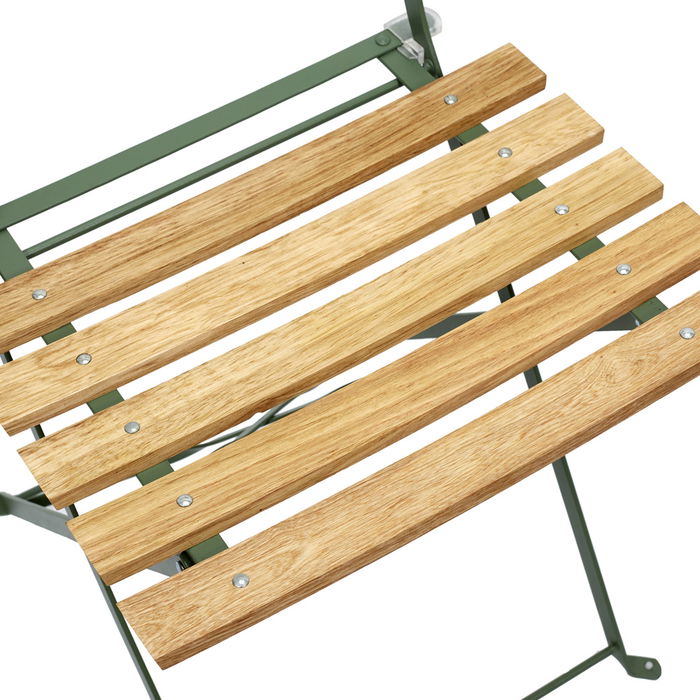 Home Deco Factory Silla Plegable Verde con Frase 'Bella Vita' para Exterior