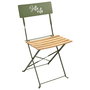 Home Deco Factory Silla Plegable Verde con Frase 'Bella Vita' para Exterior