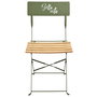 Home Deco Factory Silla Plegable Verde con Frase 'Bella Vita' para Exterior
