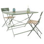 Home Deco Factory Silla Plegable Verde con Frase 'Bella Vita' para Exterior