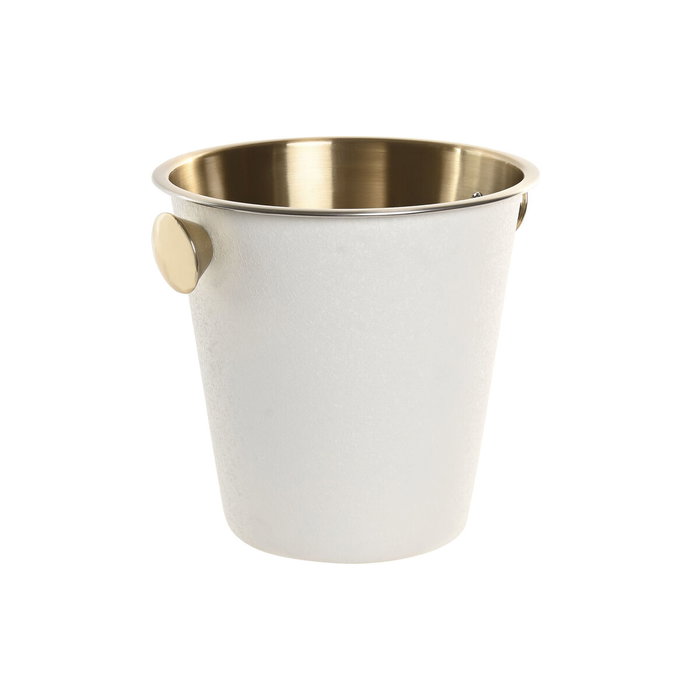 DKD Home Decor Champanera Inox 24x24x22 Blanco y Dorado