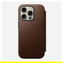 Nomad Modern Leather Folio iPhone 16 Pro Brown - Funda protectora de cuero marrón
