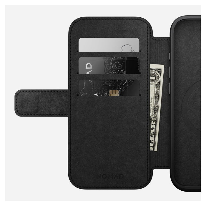 Nomad Modern Leather Folio iPhone 16 Pro Brown - Funda protectora de cuero marrón Nomad Modern Leather Folio iPhone 16 Pro Brown - Funda protectora de cuero marrón