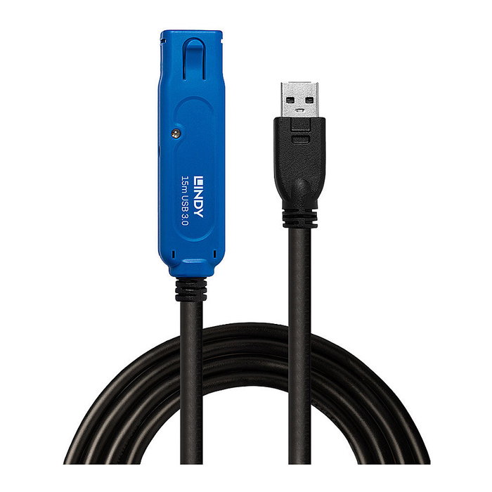 Lindy Extensión Activa USB 3.2 Gen 1 Pro 15m USB A Negro