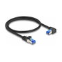 DeLOCK Cable de red RJ45 Cat.6a S/FTP acodado 0,5 m Negro