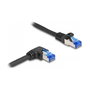 DeLOCK Cable de red RJ45 Cat.6a S/FTP acodado 0,5 m Negro