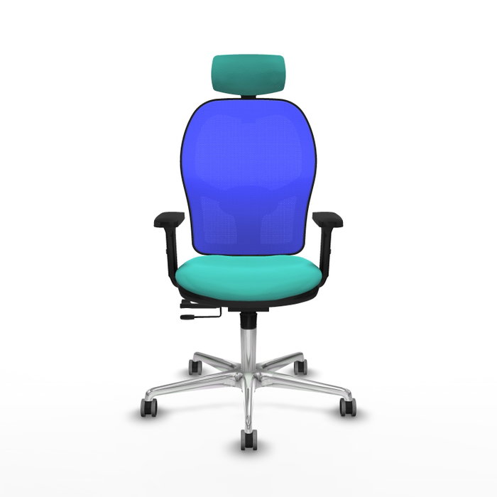 PIQUERAS Y CRESPO Silla de oficina Jorquera con mecanismo Sincro/Traslack, Turquesa y Azul
