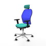 PIQUERAS Y CRESPO Silla de oficina Jorquera con mecanismo Sincro/Traslack, Turquesa y Azul