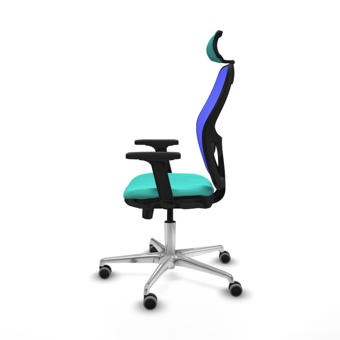 PIQUERAS Y CRESPO Silla de oficina Jorquera con mecanismo Sincro/Traslack, Turquesa y Azul