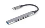 Gembird UHB-CM-U3P1U2P3-03 Hub USB Tipo-C con 4 Puertos - 1 Puerto USB 3.2 Gen 1 (5 Gbps) + 3 Puertos USB 2.0 - Color Plata