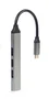 Gembird Hub USB Type-C con 4 puertos, 1x USB 3.2 y 3x USB 2.0, Plata