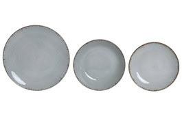 DKD Home Decor Set de Vajilla de 18 Piezas en Porcelana Verde Claro