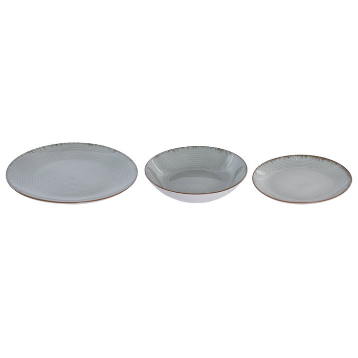 DKD Home Decor Set de Vajilla de 18 Piezas en Porcelana Verde Claro DKD Home Decor Set de Vajilla de 18 Piezas en Porcelana Verde Claro