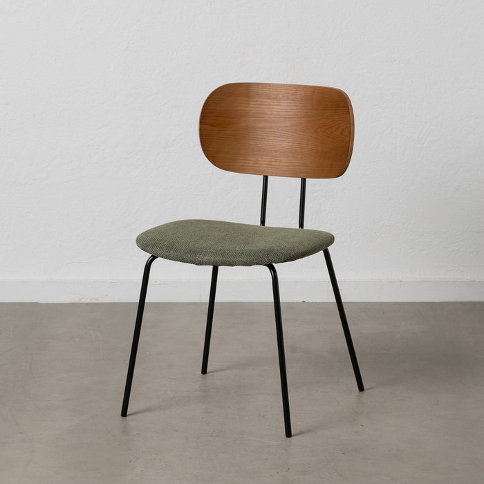 Silla Marrón-Verde Tejido-Metal Salón 48 X 55 X 82,50 cm (Set de 4) Silla Marrón-Verde Tejido-Metal Salón 48 X 55 X 82,50 cm (Set de 4)