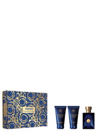 Versace Dylan Blue Eau de Toilette para Hombre - Estuche Set 3 Piezas: Perfume 50 ml + Gel de Ducha 50 ml + Bálsamo 50 ml