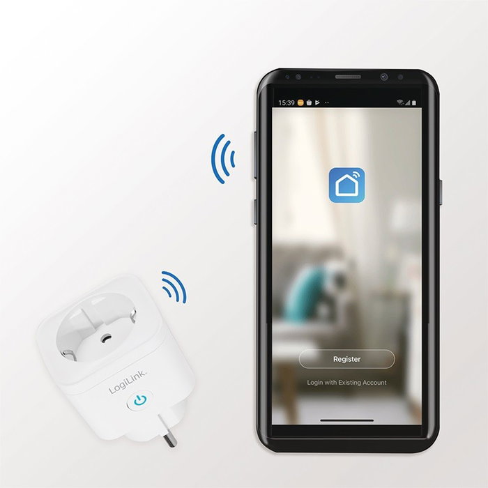 LogiLink WiFi Smart plug con medidor de potencia, compatible con Tuya, CEE 7/3