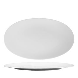 Royal Porcelain Fuente oval Coupe Beaulieu, porcelana blanca alta, 40x24.5 cm, apta para lavavajillas y microondas