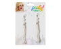 Pendientes largos de perlas con trenzado en cascada