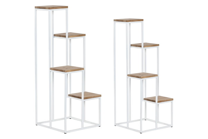 DKD Home Decor Repisa Blanco Natural Metal Abeto 40 x 100 x 40 cm Set de 2