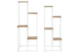 DKD Home Decor Repisa Blanco Natural Metal Abeto 40 x 100 x 40 cm Set de 2