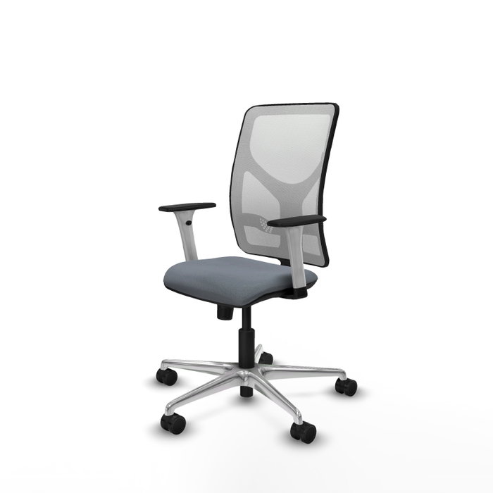 PIQUERAS Y CRESPO Silla de oficina Motilla Gris y Blanco con Mecanismo Sincro PIQUERAS Y CRESPO Silla de oficina Motilla Gris y Blanco con Mecanismo Sincro