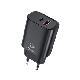 Qcharx Eros Cargador 33W PD 3 Puertos USB-C + USB Negro