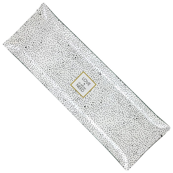 Totally Addict Bandeja Fuente Cristal Decorado Make A Wish Friendly day Love need 45x15x2,3 cm