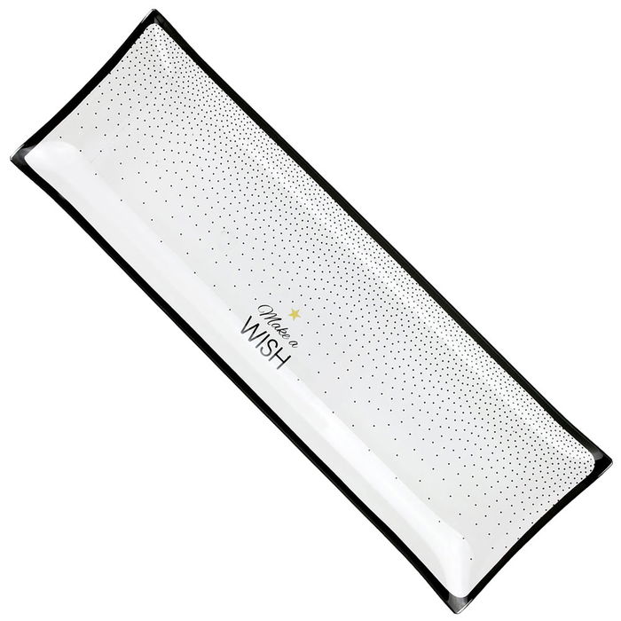 Totally Addict Bandeja Fuente Cristal Decorado Make A Wish Friendly day Love need 45x15x2,3 cm