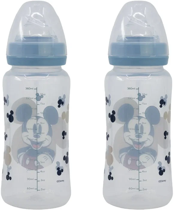 Disney Baby Biberones Disney Baby MICKEY COLLECTOR Set de 2 - 360 ml - Tetina Silicona - 3 Posiciones de Flujo