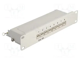 DeLOCK Patch Panel 10″ de 8 Puertos Cat.6A 1U Gris