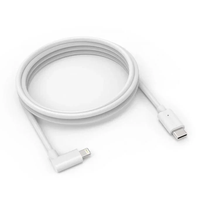 Compulocks 6FTC90DLT01 Cable de Conector Lightning a USB-C, 1.8m, Angular, Blanco, para iPhone