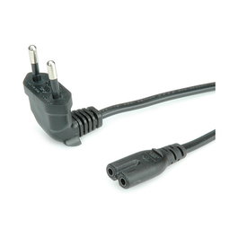 ROLINE Cable de Corriente Europeo CEE 7/16 con Conector Angular 90 Grados a C7, 1.8 m, Negro, 250 V 2.5 A