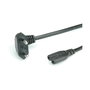 ROLINE Cable de Corriente Europeo CEE 7/16 con Conector Angular 90 Grados a C7, 1.8 m, Negro, 250 V 2.5 A