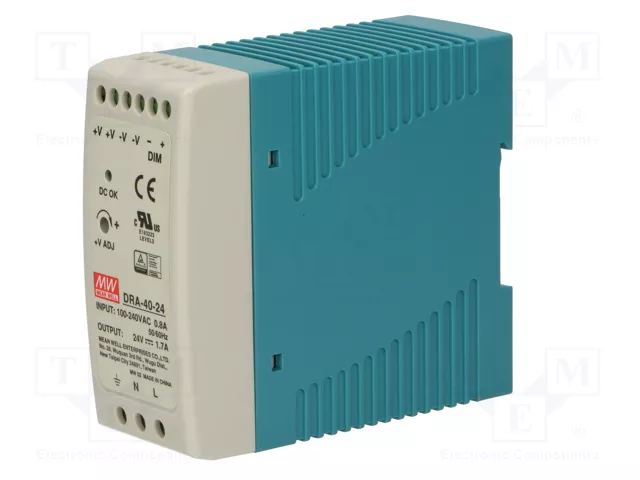 MEAN WELL DRA-40-24 Fuente de alimentación de impulso 24VDC 1,7A