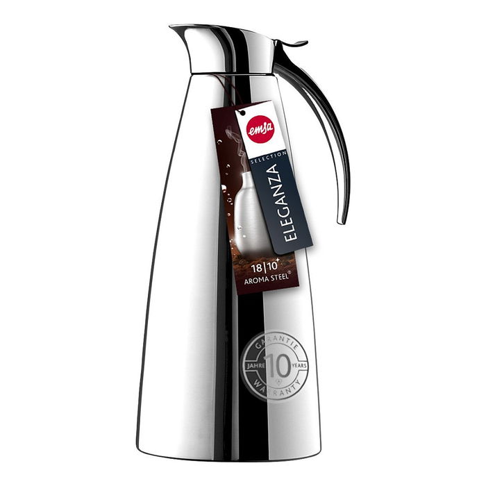 Emsa 502664 Eleganza Jarra Isotérmica 1.3L Acero Inoxidable Easy Open