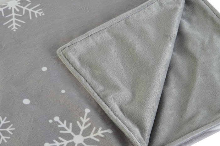 DKD Home Decor Manta de Poliéster y Algodón Gris 130x170x1 cm